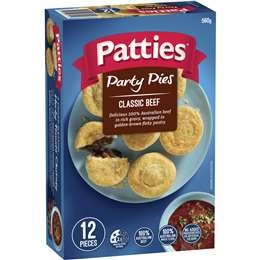 Patties Party Pies Frozen 12 Pack