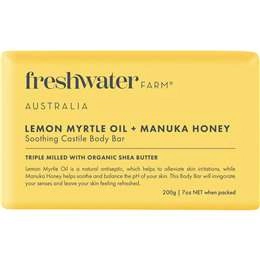 Freshwater Farm Lemon Myrtle Oil + Manuka Honey Soothing Body Bar 200g