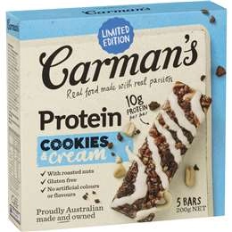 Carman's Protein Bars Cookies & Cream Limited Edition 5 Pack