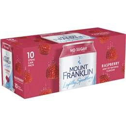 Mount Franklin Lightly Sparkling Raspberry  375ml X10 Pack