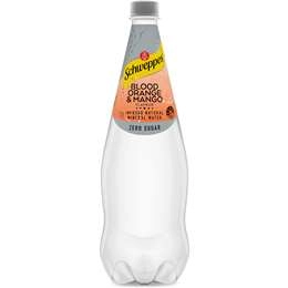 Schweppes Zero Sugar Blood Orange Mango Infused Mineral Water Bottle 1.1l