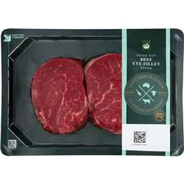 Woolworths Beef Eye Fillet Thick Cut Steak 320g