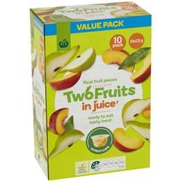 Woolworths Two Fruits In Juice  10 Pack