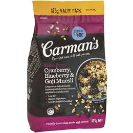 Carman's Muesli Toasted Super Berry, Cranberry & Blueberry 875g