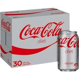 Coca-cola Diet Soft Drink Multipack Cans  375ml X 30 Pack