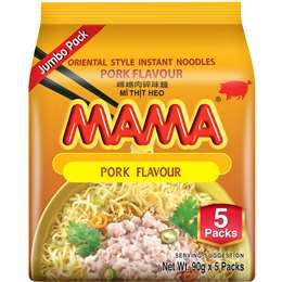 Mama Pork Instant Noodles 90g X5 Pack