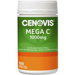 Cenovis Mega Vitamin C 1000mg Chewable Tablets For Immune Support 100 Pack