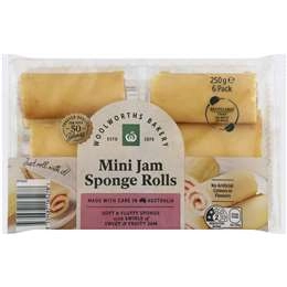 Woolworths Mini Jam Sponge Rolls  6 Pack