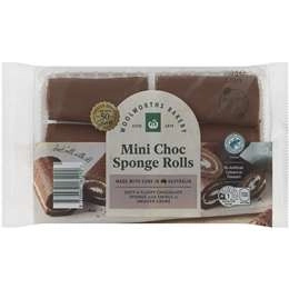 Woolworths Mini Choc Sponge Rolls  6 Pack