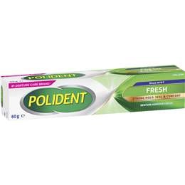 Polident Adhesive Cream Fresh Mint For Dentures And Partials 60g