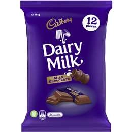 Cadbury Dairy Milk Chocolate Share Pack 12 Mini Bars 144g