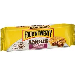 Four'n Twenty Angus Beef Cheese & Bacon Pies  4 Pack