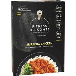 Fitness Outcomes Sriracha Chicken Frozen Meal 350g