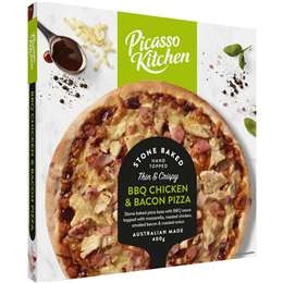 Picasso Kitchen Pizza Thin & Crispy Bbq Chicken & Bacon 400g