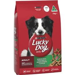 Lucky Dog Adult Minced Beef, Vegetable & Marrowbone Dry Dog Food 3kg