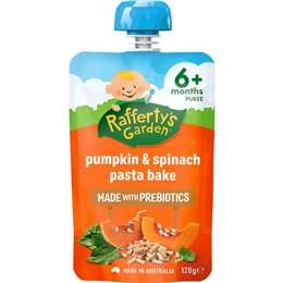 Rafferty's Garden Baby Food Pouch Pumpkin & Spinach Pasta Bake 6+ Months 120g