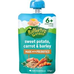 Rafferty's Garden Baby Food Sweet Potato, Carrot & Barley 6+ Months 120g