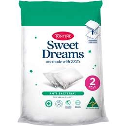 Tontine Sweet Dreams Antibacterial Pillow 2 Pack