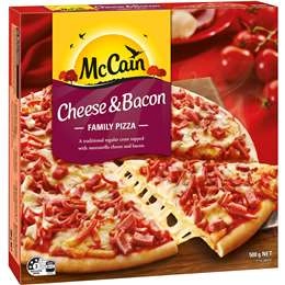 Mccain Pizza Cheese & Bacon 500g