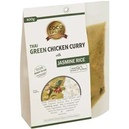 Coco Earth Thai Green Chicken Curry With Jasmine Rice 400g