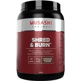 Musashi Shred & Burn Chocolate Milkshake Protein Powder 900g