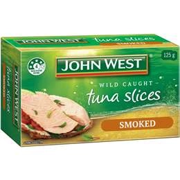 John West Wild Caught Yellowfin Tuna Slices Naturally Smoked 125g