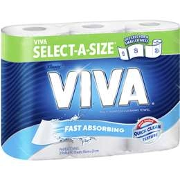 Viva Select-a-size Paper Towels White 270 Sheets 3 Pack