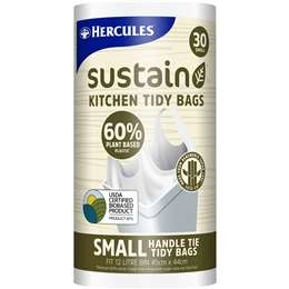 Hercules Sustain 60% Plant Based Kitchen Tidy Bag Small 30 Pack