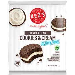 Kez's Kitchen Gluten Free Vanilla Bean Cookies & Cream Biscuits 180g