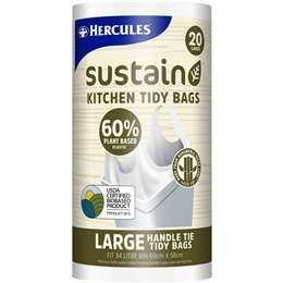 Hercules Sustain 60% Plant Based Kitchen Tidy Bag Large 20 Pack