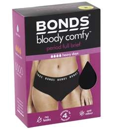 Bonds Bloody Comfy Brief Heavy 12 Period Care Reusable Underwear Each