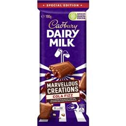 Cadbury Marvellous Creations Cola Fizz Chocolate Block 190g