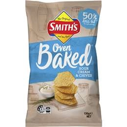 Smith's Oven Baked Chips Sour Cream & Chives 130g