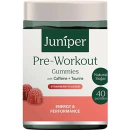 Juniper Pre Workout Gummies Strawberry Flavour 40 Pack