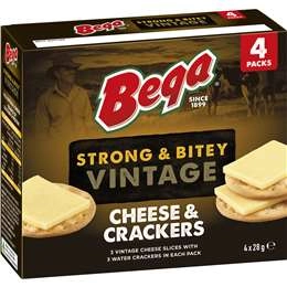 Bega Strong & Bitey Cheese & Crackers 28g X 4 Pack