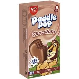 Paddle Pop Chocolate Frozen Dessert Sticks 8 Pack