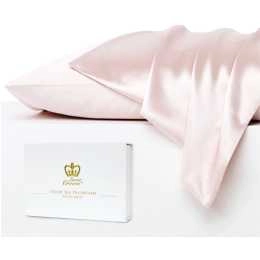 Luxor Crown Set of 2 Mulberry Silk Standard Pillowcases (Blush)