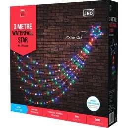 Stockholm Christmas Lights LED Waterfall Star Multi 3M