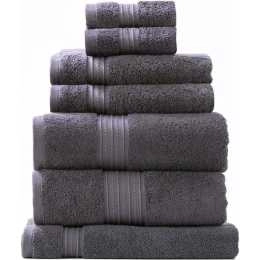 Renee Taylor Brentwood 650GSM Cotton 7 Piece Towel Set Carbon