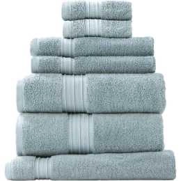 Renee Taylor Brentwood 650GSM Cotton 7 Piece Towel Set Grey Mist