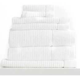 Renee Taylor Cambridge 650 GSM 7 Piece Textured Towel Packs Snow