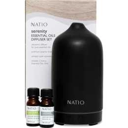 Natio Serenity Diffuser & Essential Oils Gift Set Black