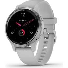 Garmin Venu 2S - Silver Stainless Steel Bezel with Mist Gray Case and Silicone Band