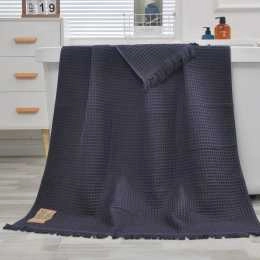 Queling Ultra Soft Waffle Textured Extra Large Cotton Bath Sheet/Beach Towel 90x180cm Charcoal