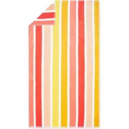 Morrissey Holiday Stripe Velour 100% Cotton Beach Towel 86 x 160cm Pink/Orange