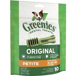 Greenies Canine Dental Dog Treats Original Petite 10 Chews 170g