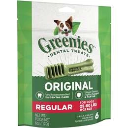 Greenies Canine Dental Dog Treats Original Regular 6 Chews 170g