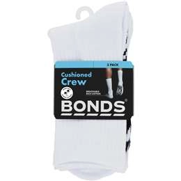 Bonds Mens Cushioned Crew Socks Size 6-10 3 Pack