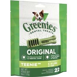 Greenies Canine Dental Dog Treats Original Teenie 22 Chews 170g