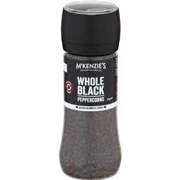 Mckenzie's Whole Black Peppercorns Grinder 200g